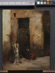 Mendigos junto a una puerta, 1870