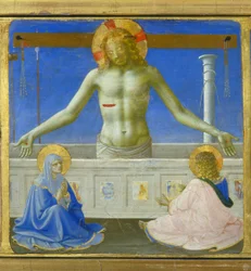 Cristo de pie en su tumba (resurrección) - parte inferior (predela) de la 