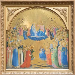 Glorificación de la Virgen con ángeles y santos