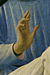 Detalle del Retablo de Santa Trinita, marco y pináculos por Lorenzo Monaco (Piero di Giovanni) (c.1370-1425) completado c.1434