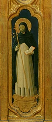 Detalle del Retablo de Santa Trinita, marco y pináculos por Lorenzo Monaco (Piero di Giovanni) (c.1370-1425) completado c.1434