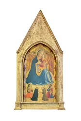 Virgen de la Humildad, San Juan Bautista y San Pablo: encuentro de Santo Domingo y Francisco de Asís (temple y oro sobre tabla)