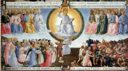 El Juicio Final por Guido di Pietro (o Fra Giovanni da Fiesole) llamado Fra Angelico o il Beato (1400-1455). Pintura para el gabinete de plata. Museo de San Marco, Florencia