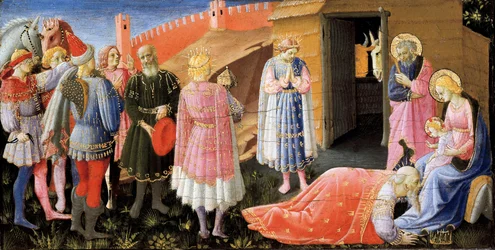La adoración de los Magos (retablo), pintura de Fra Angelico, c.1440