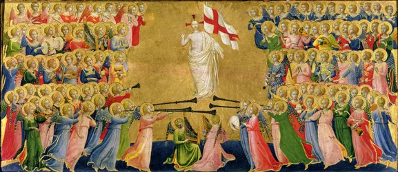 Cristo glorificado en la corte celestial, 1423-24 (detalle)