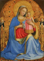 María con el Niño y santos