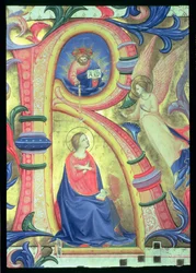 Ms 558 f.33v La Anunciación (detalle)