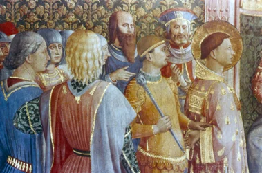 San Lorenzo ante el tribunal de Decio (detalle), mediados del siglo XV