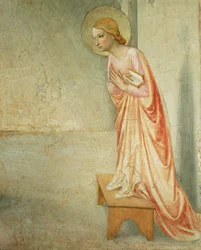 La Anunciación, detalle de la Virgen, 1442 (detalle)
