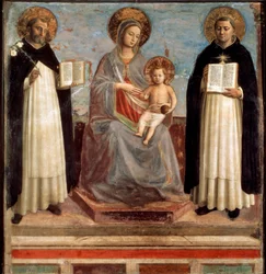 Virgen y Niño con los santos Domingo y Tomás de Aquino, 1424-1430