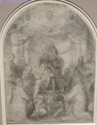 madonna con niño y santos