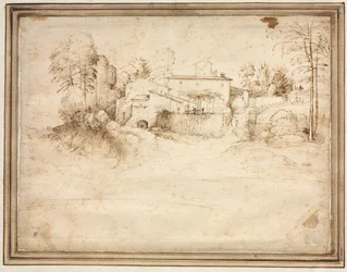 Casa de campo en la ladera de una colina