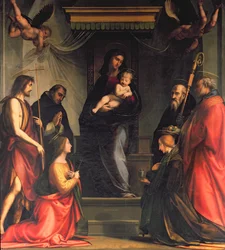 Madonna y Niño con Santos