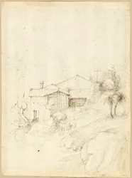 Monasterio en la ladera de una colina rocosa