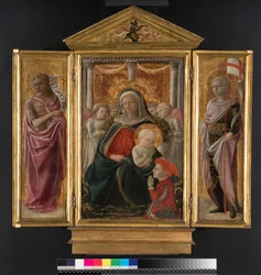 Tríptico: Virgen con el Niño con San Juan Bautista y San Jorge, c.1437