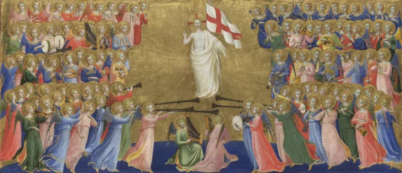 Cristo glorificado en la corte celestial Panel del retablo de San Domenico de Fiesole, c. 1423-1424