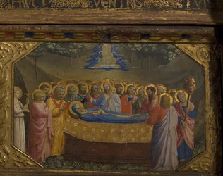 La muerte de la Virgen (retablo de la Anunciación con 5 escenas de predela), 1430-1432