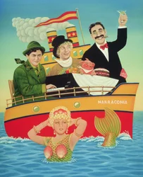 Tres hombres en una tina