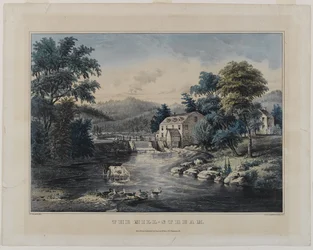 El arroyo del molino, publicado por Currier & Ives, Nueva York