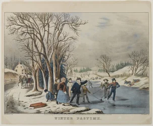 Pasatiempo de Invierno, grabado por Nathanial Currier, 1855