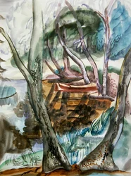 Paisaje, c.1935 (acuarela sobre papel)