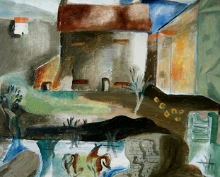 El estanque del molino, c.1930 (óleo sobre tabla)