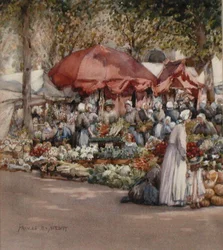 Día de mercado, norte de Francia c.1910
