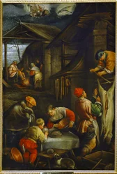 Invierno, matanza de cerdos (pintura sobre lienzo)