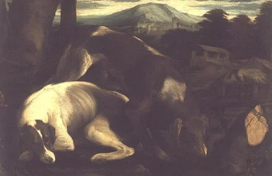Dos perros de caza, c.1555