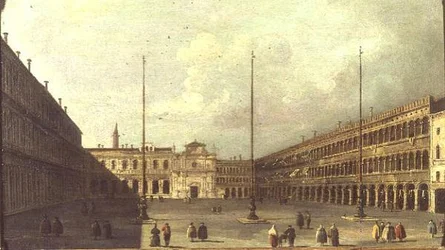 La Piazza San Marco, Venecia, con figuras