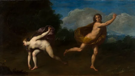 Hipómenes y Atalanta en un paisaje, c.1598-1660 (óleo sobre lienzo)