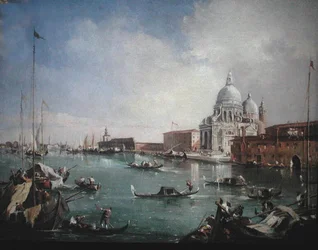 El Gran Canal con una vista de Santa Maria della Salute y la Dogana