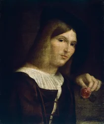 Retrato de un joven con una rosa