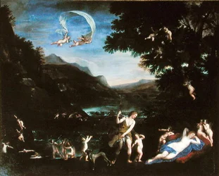 Adonis llevado a Venus por querubines