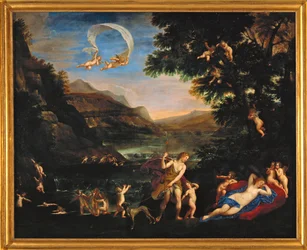 Adonis conduit pres de Venus par les Amours - los dioses del amor conducen a Adonis hacia Venus ...