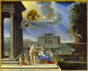 La toilette de Venus o el Aire. Pintura de Francesco Albani, llamado el Albano (1578-1660)