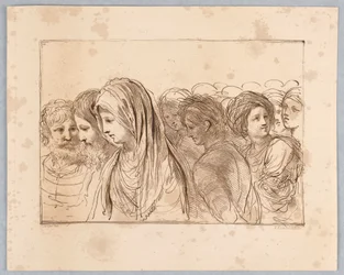 Ocho cabezas, hombres y mujeres