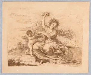 Flora, con un Cupido