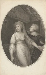 El Sr. Dimond y la Srta. Wallis en los personajes de Romeo y Julieta, 1 de mayo de 1796