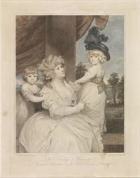 Retrato de Jane Stanhope con sus dos hijos