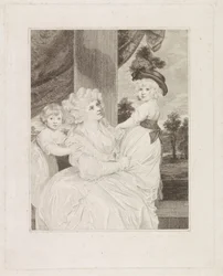 Retrato de Jane Stanhope con sus dos hijos
