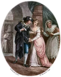 Escena de Romeo y Julieta de Shakespeare