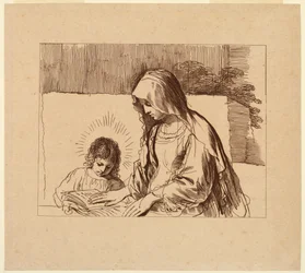 La Virgen enseñando al Niño Jesús
