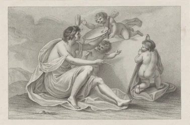 Impresión de título con la personificación de la pintura. Ciprianis principios de dibujo (título de la serie) Ciprianis rudimentos de dibujo (título de la serie)