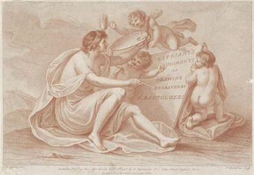 Impresión de título con personificación de pintura. Ciprianis principios de dibujo (título de la serie) Ciprianis rudimentos de dibujo (título de la serie)