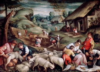 Verano. Esquila de ovejas, c1570-c1580