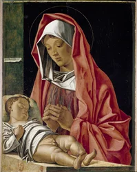 Virgen adorando al niño