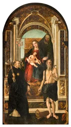 Transepto Norte, Altar de San Nicolás, Madonna entronizada y Niño Santa Ana Santos Nicolás de Tolentino y Jerónimo, Francesco Casella 1510