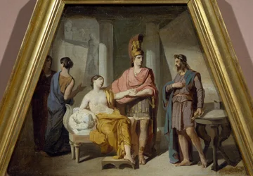 Alejandro cediendo a su amante Campaspe a Apeles, por Francesco Coghetti (1804-1875)