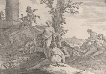 Seis ninfas y dos putti, de Bacanales e Historias, 1744